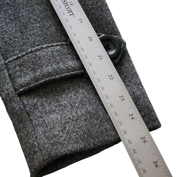 Eddie Bauer Women's M Gray Wool Blend Peacoat Jacket Classic Double Breasted - Picture 11 of 14